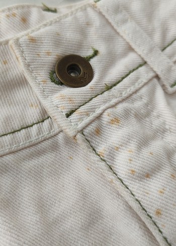 Bohem Beyaz Pamuklu Mini Şort - Görsel 11