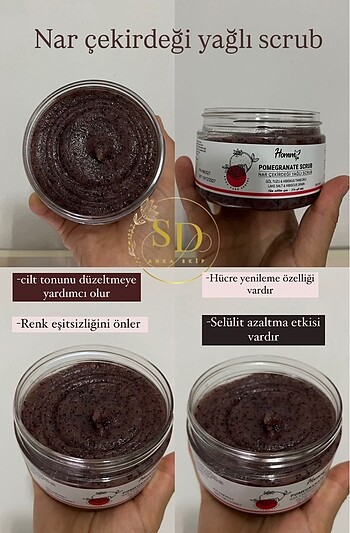 Nar cekirdegi yagli scrub