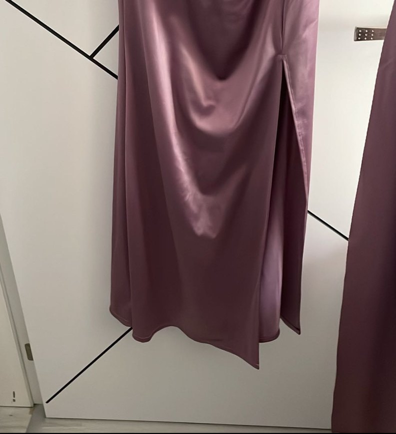 Mor Drapeli Uzun Abiye Elbise - Görsel 3