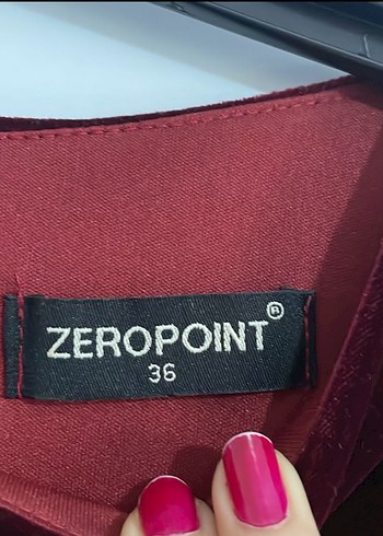 Bordo Uzun Kollu Drapeli Kadın Elbise - Görsel 3