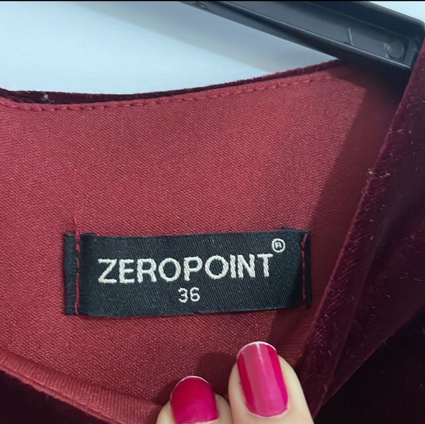 Bordo Uzun Kollu Drapeli Kadın Elbise - Görsel 3