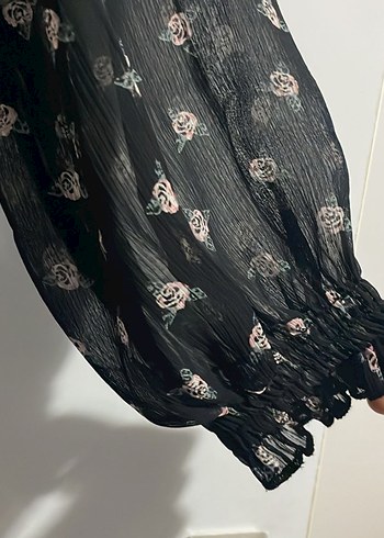 Uzun Kollu Siyah Elbise - Görsel 3