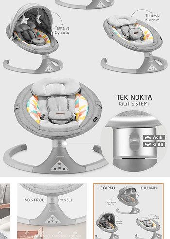 Gri Bebek Salıncağı ve Sepeti - Görsel 8