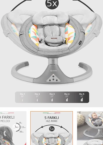 Gri Bebek Salıncağı ve Sepeti - Görsel 5