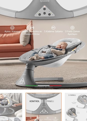 Gri Bebek Salıncağı ve Sepeti - Görsel 7