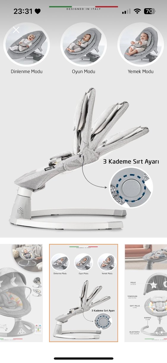 Gri Bebek Salıncağı ve Sepeti - Görsel 2