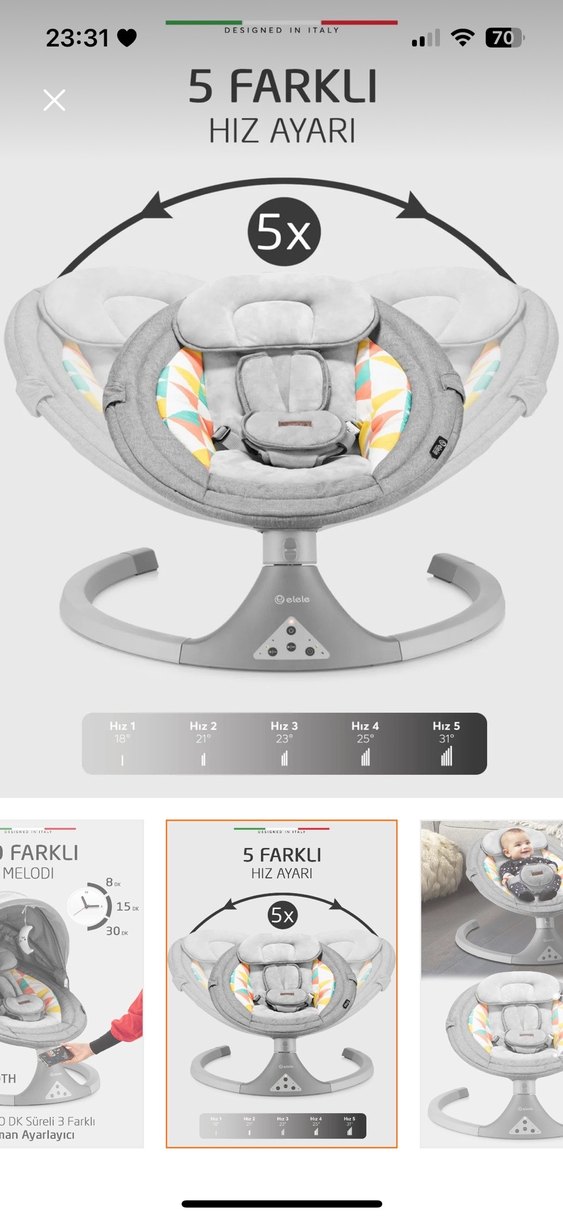 Gri Bebek Salıncağı ve Sepeti - Görsel 5