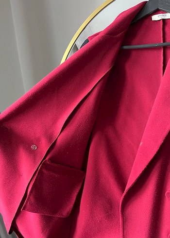 Bordo Kadın Midi Blazer Ceket - Görsel 3