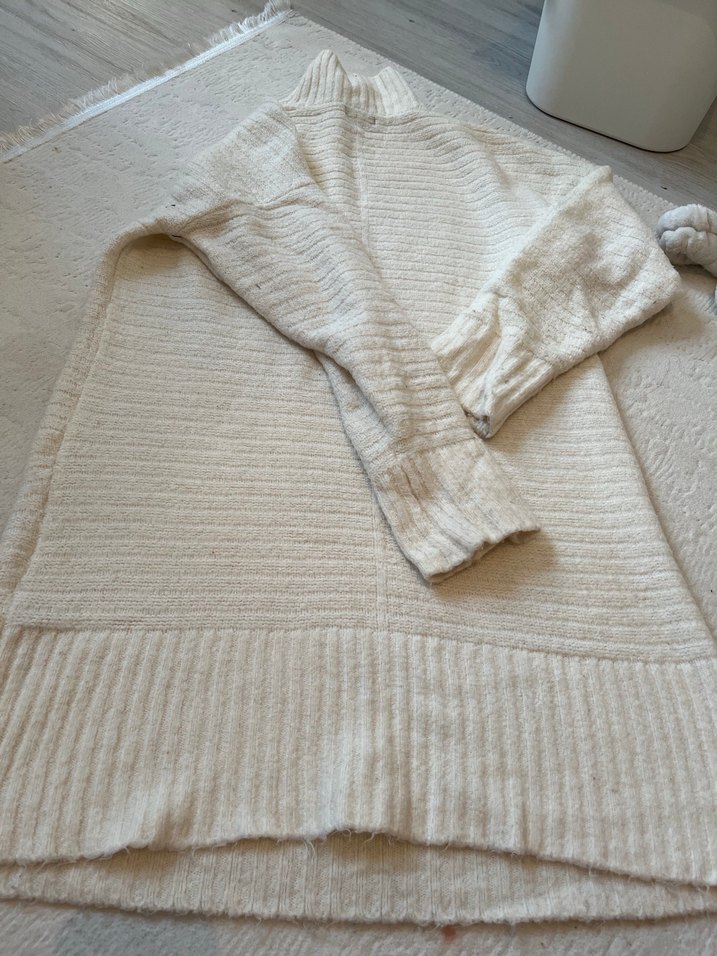 Beyaz Kadın Balıkçı Yaka Örgü Kazak - Görsel 3