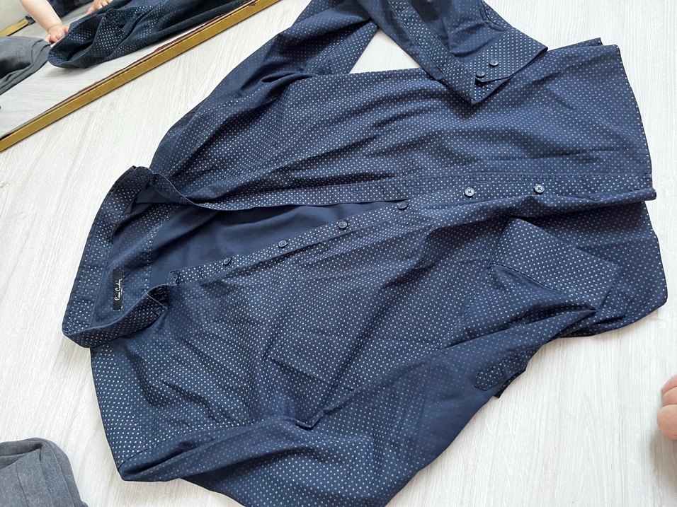 Düğmeli Erkek Gömlek, Notch Yaka, Uzun Kollu - Görsel 2