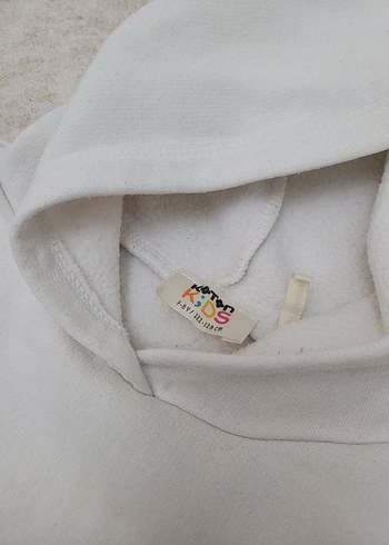 Kız Çocuk Gri Kapüşonlu Nakışlı Sweatshirt - Görsel 4