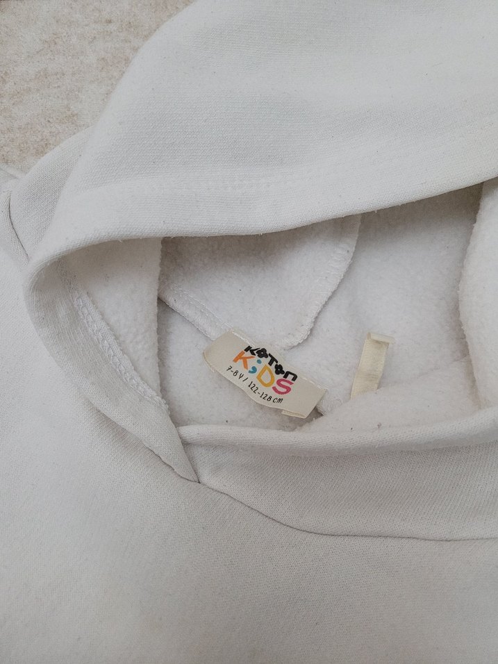 Kız Çocuk Gri Kapüşonlu Nakışlı Sweatshirt - Görsel 4