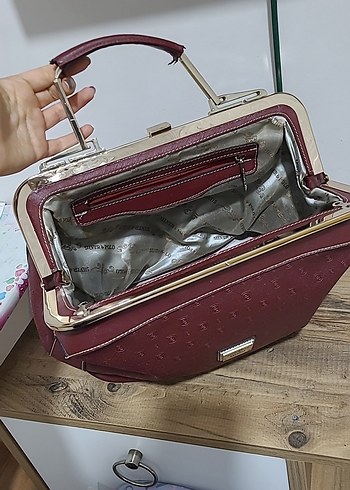 Bordo Deri Kadın Çanta - Modern Klasik - Görsel 7