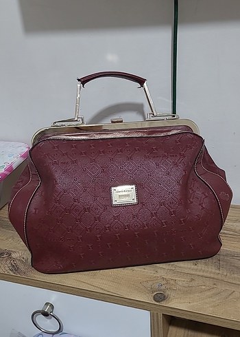 Bordo Deri Kadın Çanta - Modern Klasik - Görsel 2