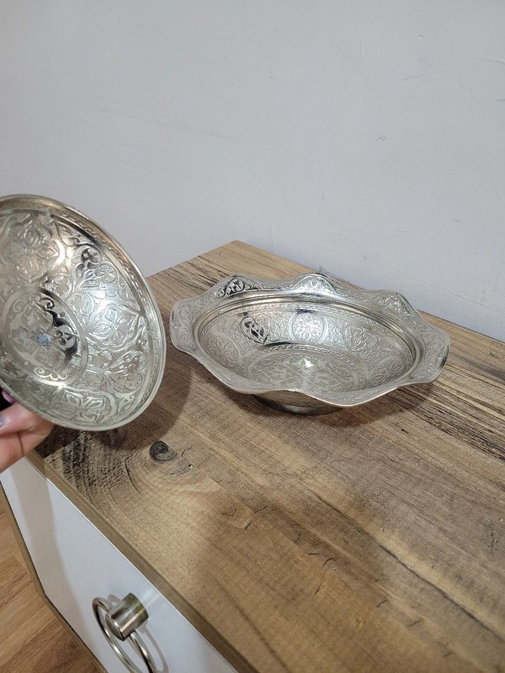 Yılan Desenli Parlak Beyaz Tabak - Görsel 4