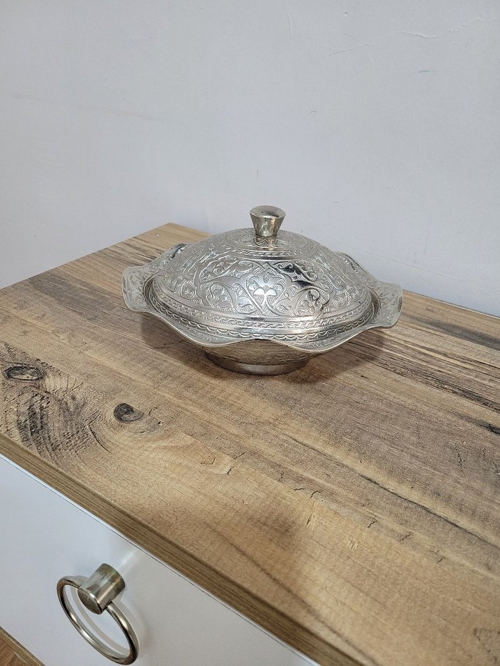 Yılan Desenli Parlak Beyaz Tabak - Görsel 2