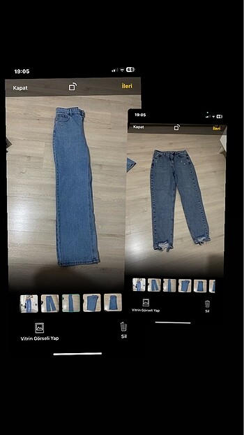 Bol paça jean kot yepyeni pantolon yüksek bel