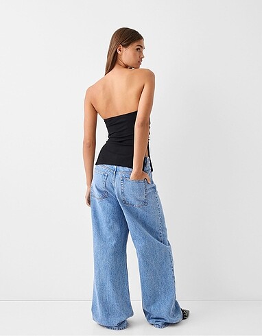 34 Beden mavi Renk Mega baggy jean