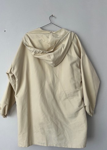 Düğmeli Bej Midi Kadın Yağmurluk - Görsel 2