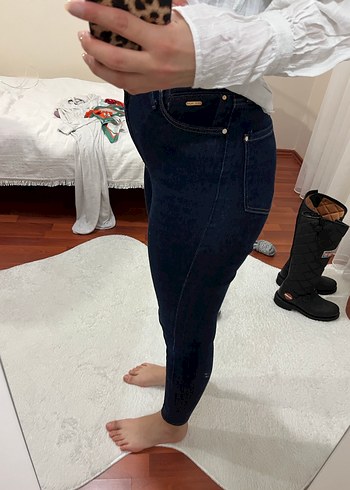 Kadın Lacivert mavi serenay gold Kot Pantolon jean - Görsel 4