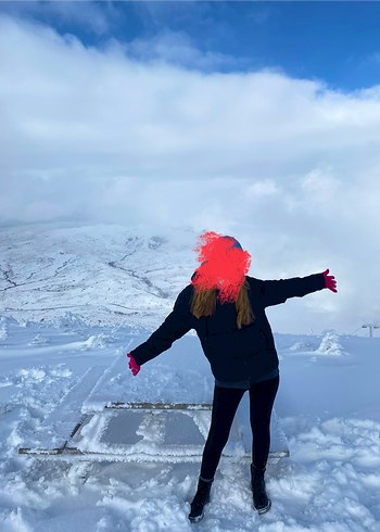 Kapşonlu Siyah Şişme Mont - Görsel 3