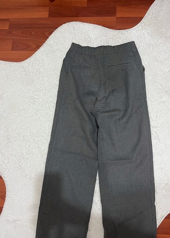 Gri Düğmeli Kadın Uzun Kumaş Pantolon - Görsel 3