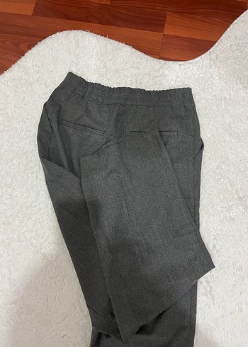 Gri Düğmeli Kadın Uzun Kumaş Pantolon - Görsel 5