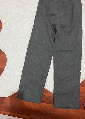 Gri Düğmeli Kadın Uzun Kumaş Pantolon - Görsel 4