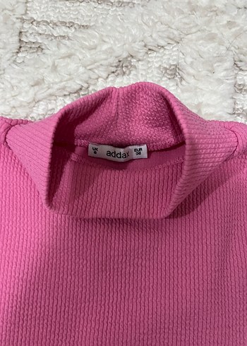 Pembe Balıkçı Yaka Kadın Kazak crop - Görsel 2