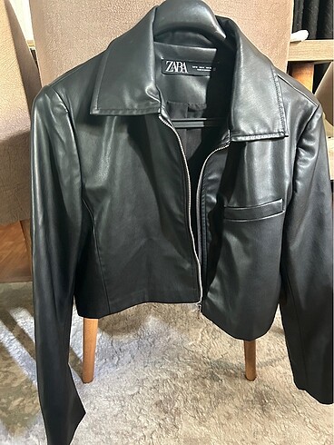 Zara crop deri ceket