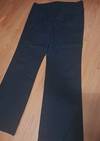 44 Beden Düğmeli Lacivert Kadın Denim Kumaş Pantolon