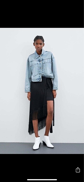 ZARA PÜSKÜLLÜ ASİMETRİK MiDi PAREO ETEK