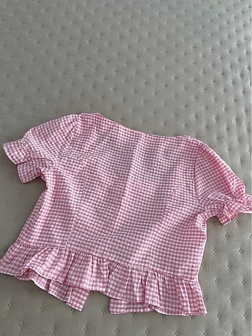 38 Beden pembe Renk Pötikare crop bluz