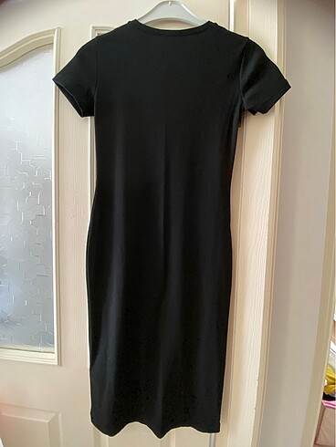 Midi boy triko kısa kollu elbise - Görsel 3