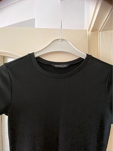 Midi boy triko kısa kollu elbise - Görsel 2