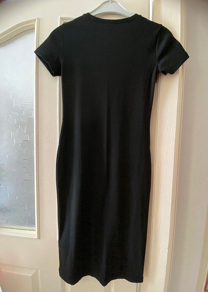 Midi boy triko kısa kollu elbise - Görsel 3