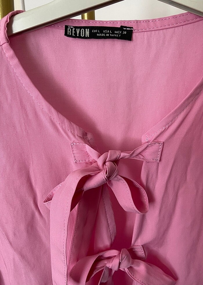 Fiyonk bağlamalı bluz - Görsel 4