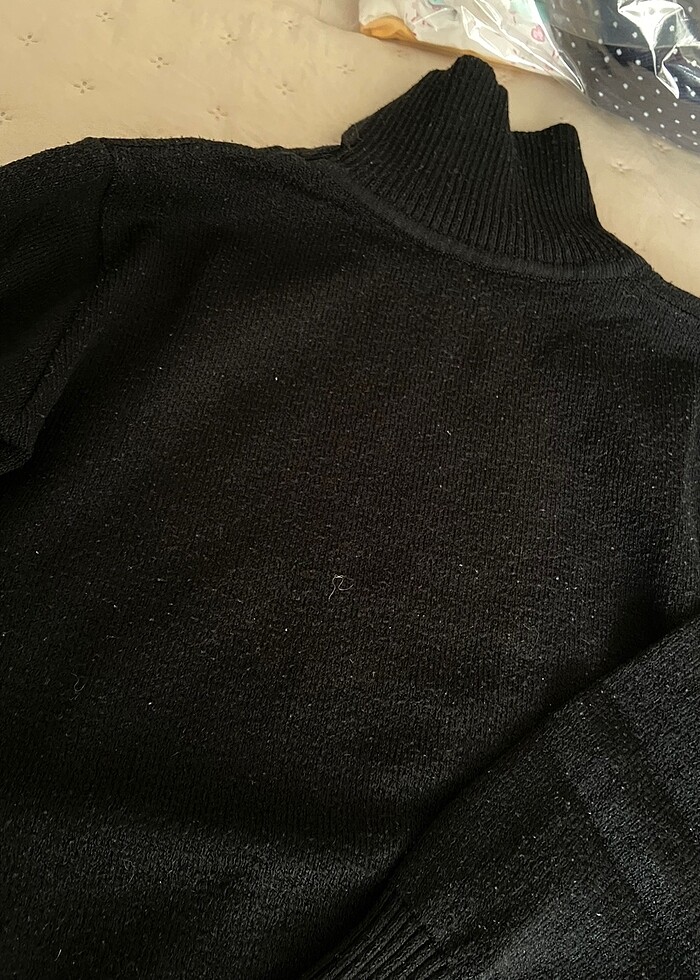 Kadın siyah boğazlı triko body - Görsel 2