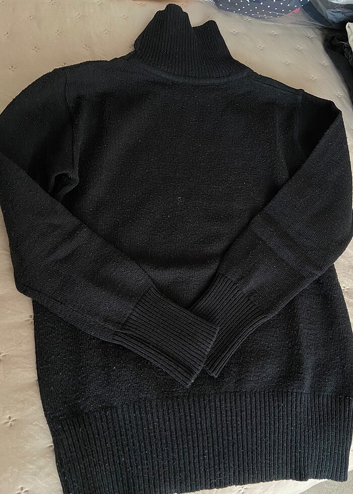 Kadın siyah boğazlı triko body - Görsel 3