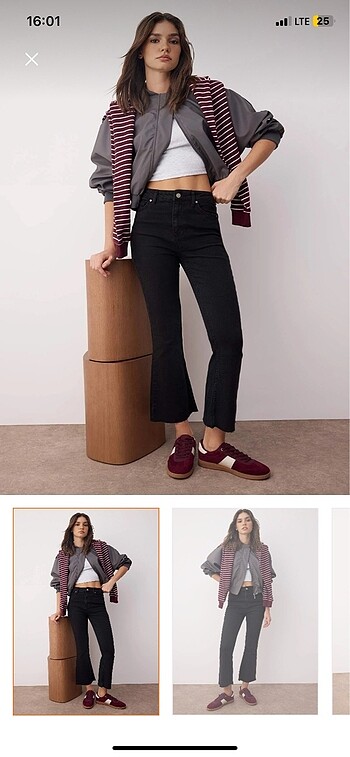 Kadın flare kesik paça jean - Görsel 2