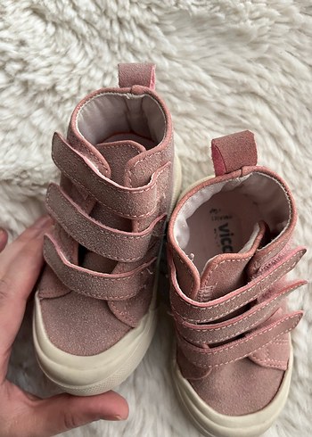 Kız Çocuk Pembe Süet Cırt Cırtlı Spor Ayakkabı - Görsel 6