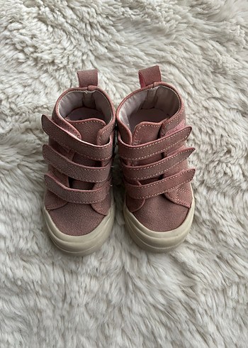 Kız Çocuk Pembe Süet Cırt Cırtlı Spor Ayakkabı - Görsel 2