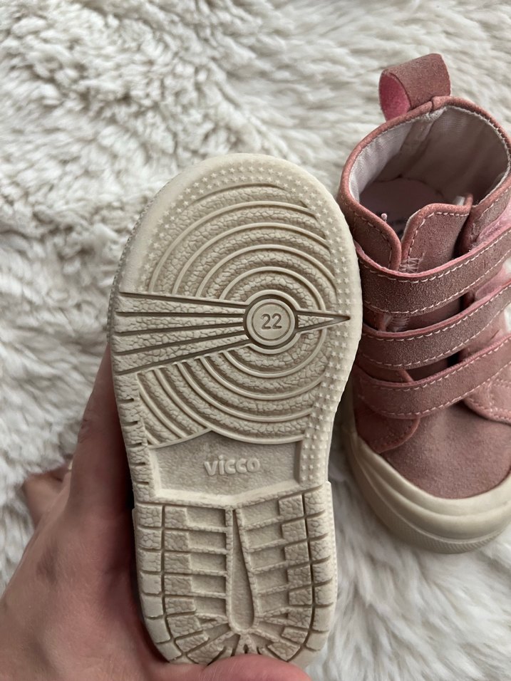 Kız Çocuk Pembe Süet Cırt Cırtlı Spor Ayakkabı - Görsel 4