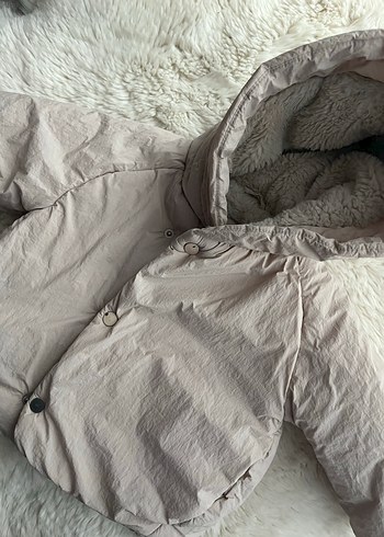 Kürk detaylı pembe kız bebek mont - Görsel 3