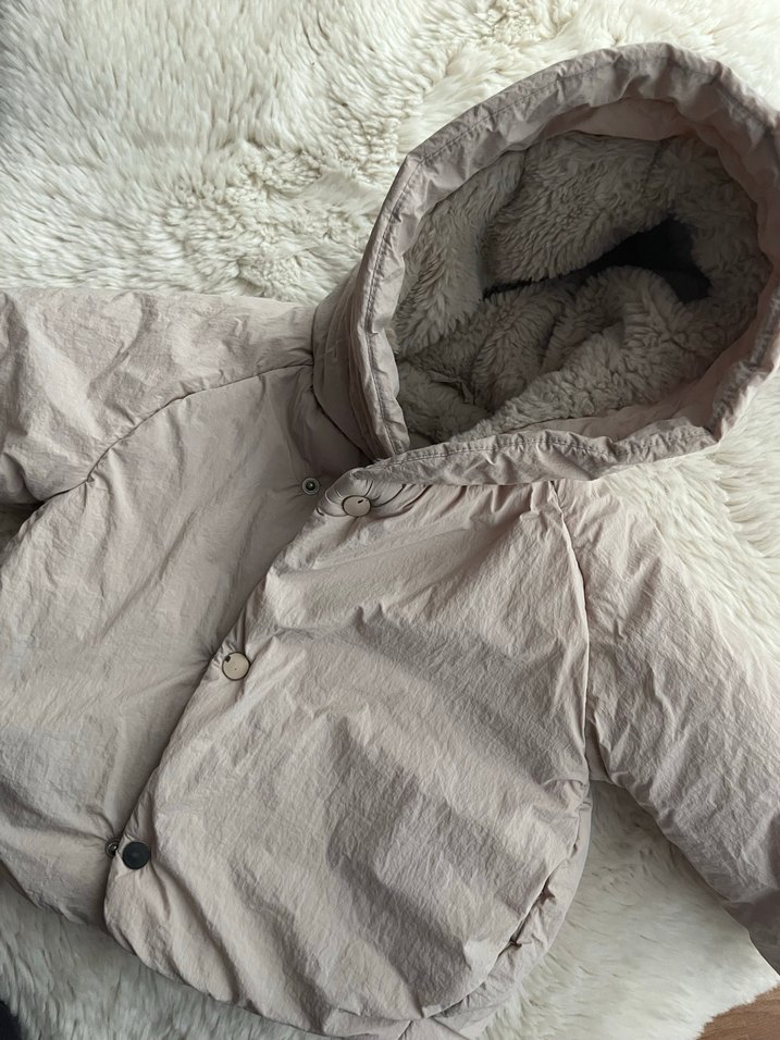 Kürk detaylı pembe kız bebek mont - Görsel 4