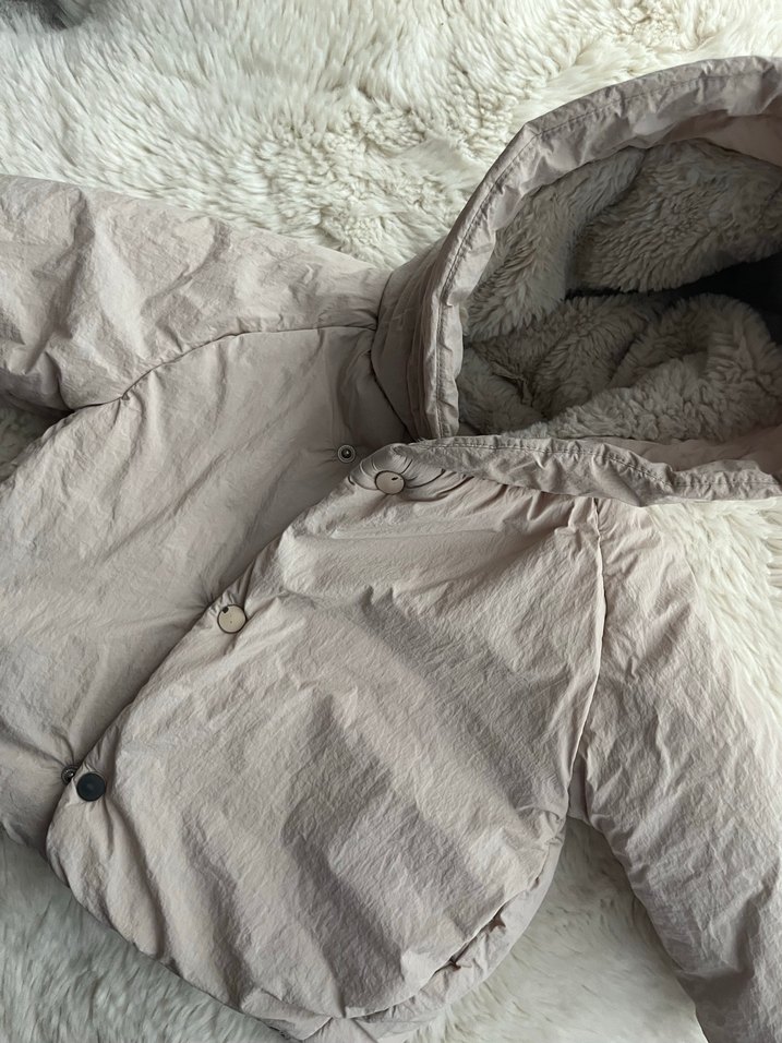 Kürk detaylı pembe kız bebek mont - Görsel 3