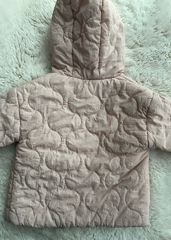 Pudra kapitone kız bebek mont - Görsel 4