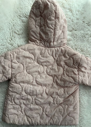 Pudra kapitone kız bebek mont - Görsel 5