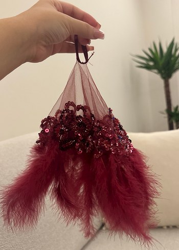  Beden Bordo Püsküllü Bohem Düğün Aksesuarı