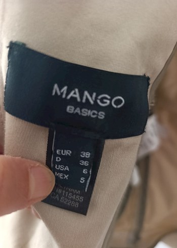 Bej Düğmeli Keten Kadın Blazer Ceket - Görsel 2